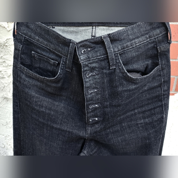 4/27 tall 26x34 LUCKY BRAND stretch black high rise button jean THE BELL FLARE - Picture 5 of 13